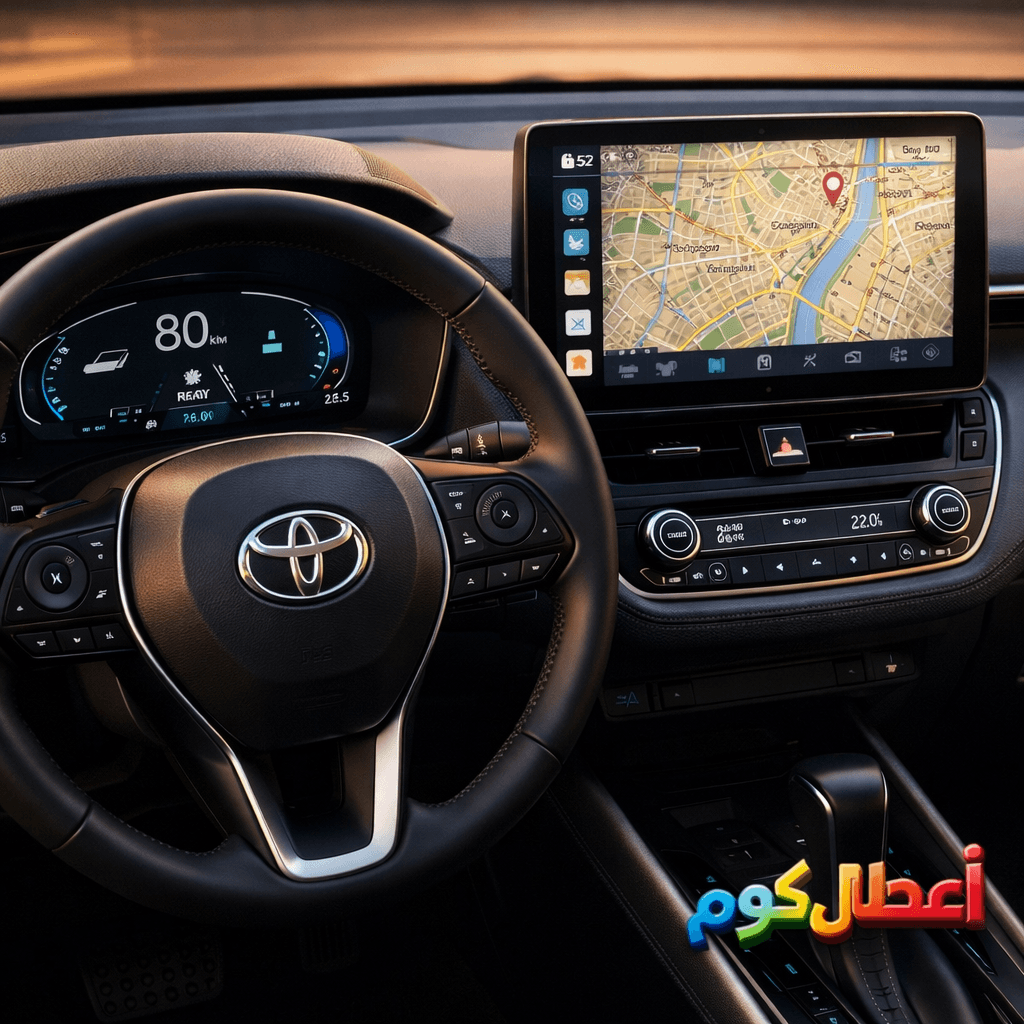 المقصورة الداخلية وتابلوه تويوتا كورولا 2026 شاشة وكراسي جلد