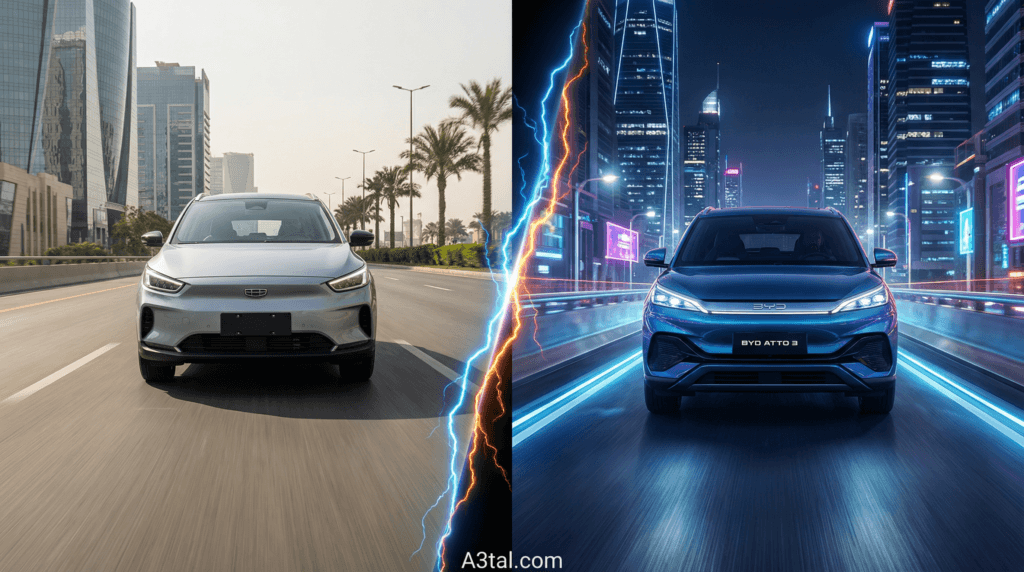 صراع العمالقة.. هل تنهي Geely Geometry C أسطورة BYD Atto 3 في مصر؟ مقارنة بالأرقام تكشف المستور!