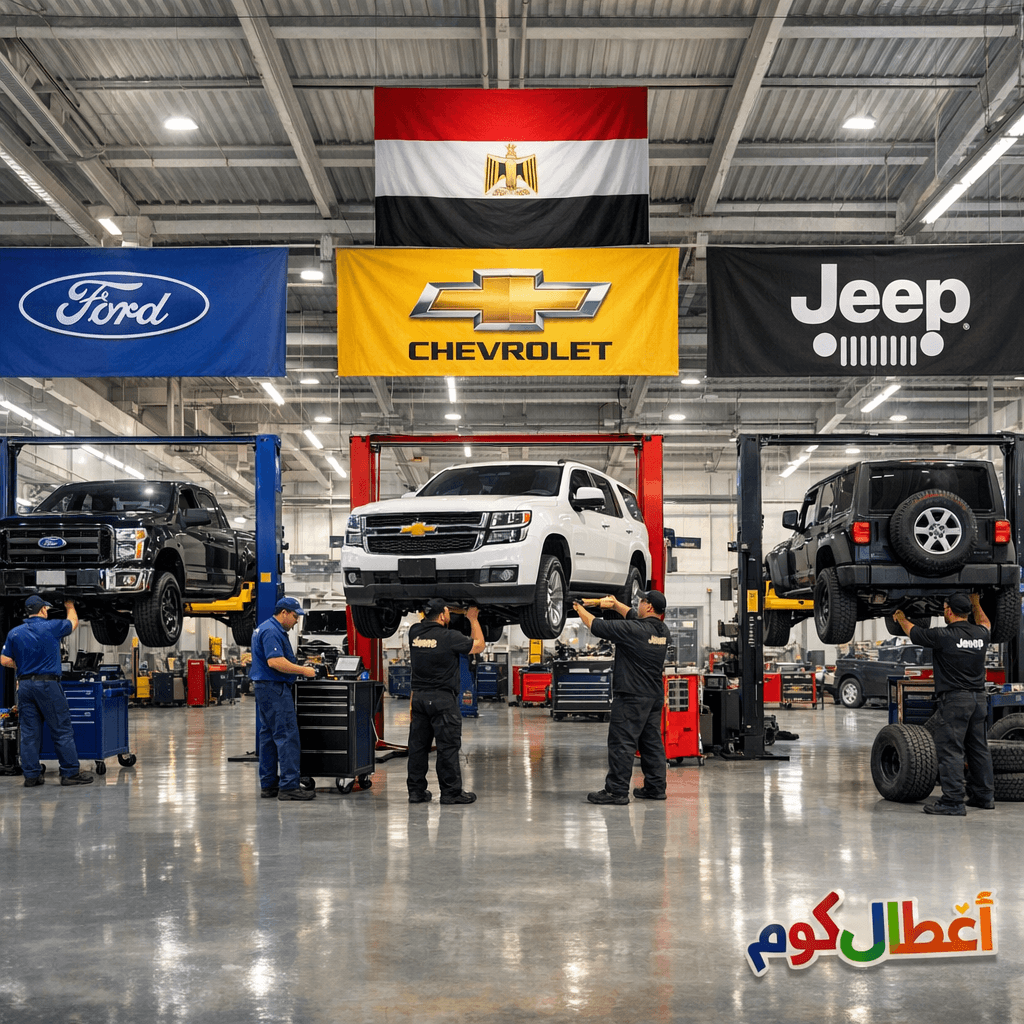مراكز صيانة السيارات الأمريكية في مصر 2026: دليل التوكيلات (GM, Ford, Jeep) والورش المتخصصة