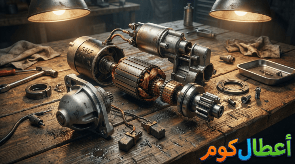 أعطال مارش السيارة (Starter Motor): الدليل الموسوعي الشامل للأعراض، الإصلاح، والفرق بينه وبين البطارية