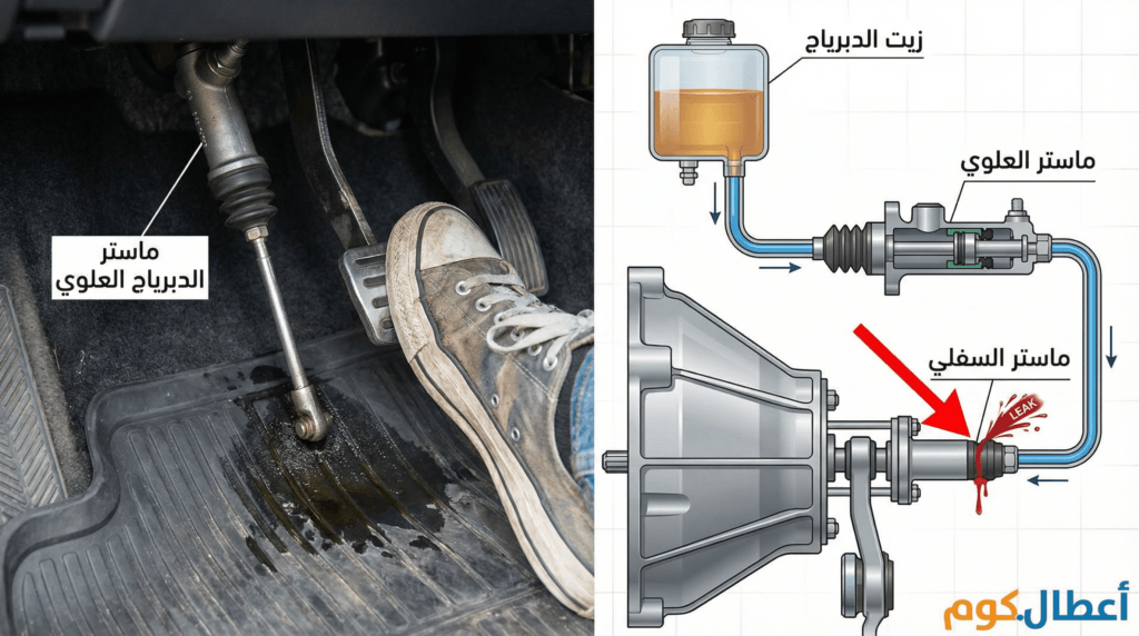 أعطال ماستر الدبرياج (العلوي والسفلي): الدليل الشامل للتشخيص والفرق بينه وبين الأسطوانة