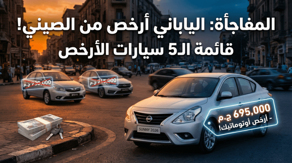 مفاجأة 2026: “الياباني بقى أرخص من الصيني”.. قائمة أرخص 5 سيارات أوتوماتيك في مصر (بالأسعار)