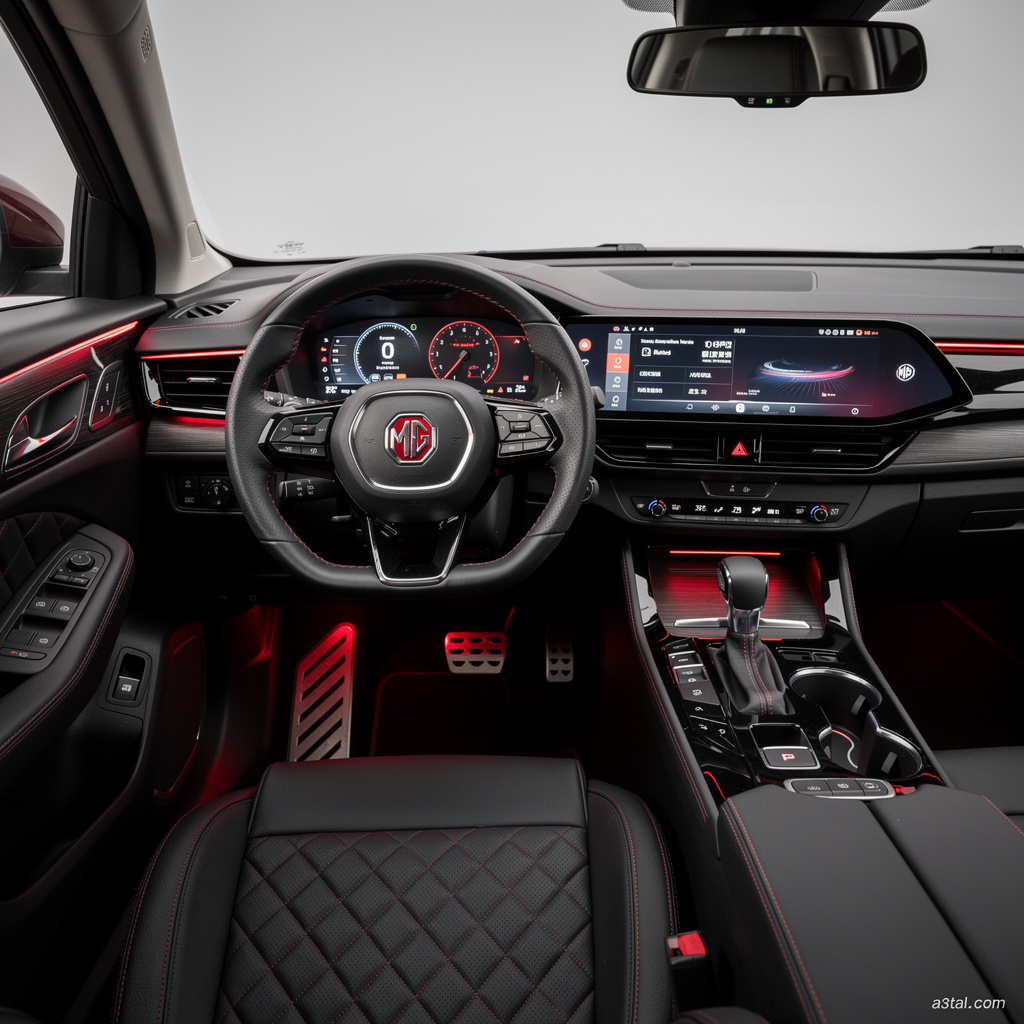 صالون MG 7 من الداخل والشاشات وزر X-Mode