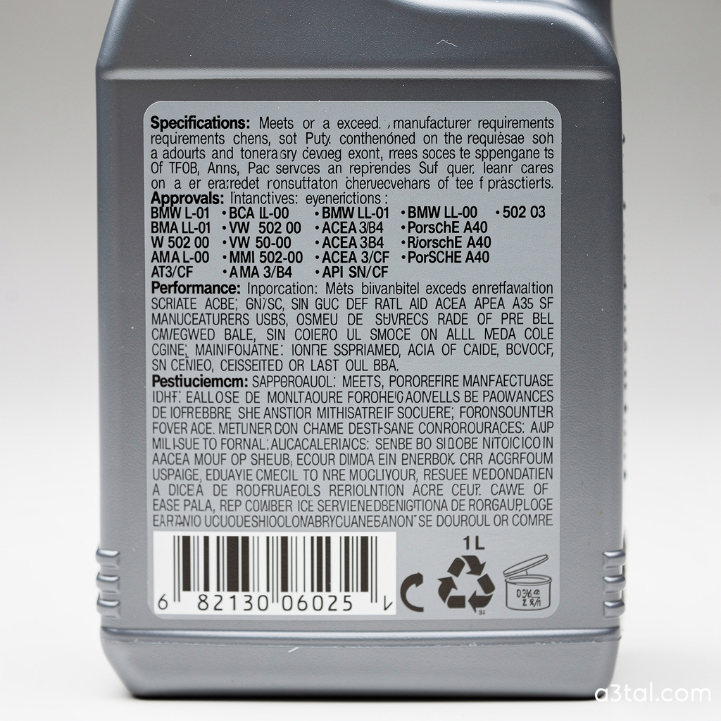 اعتمادات زيت موتول من شركات السيارات VW 502 00 و BMW LL-01