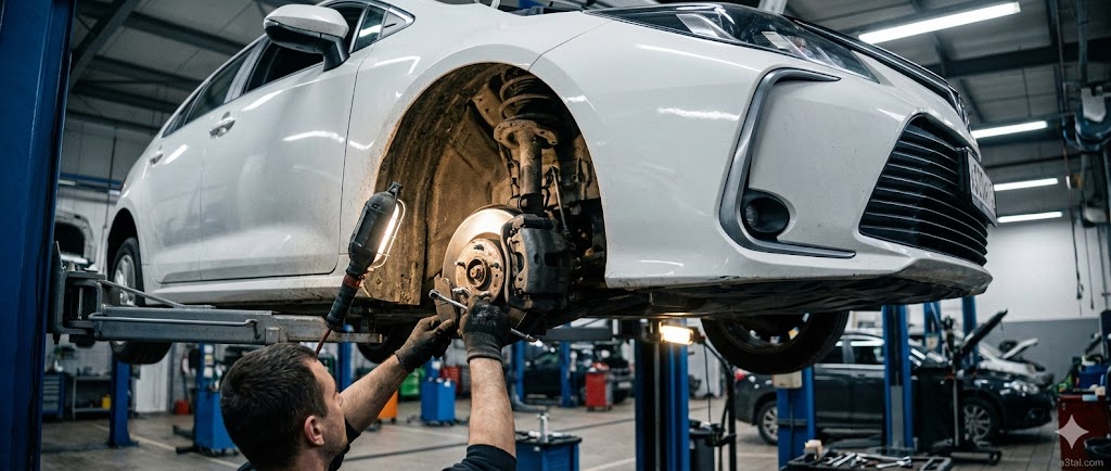 أعطال عفشة وفرامل تويوتا كورولا (الجزء الثالث): حل صفارة التيل، طقطقة الدركسيون، ونشوفية العفشة