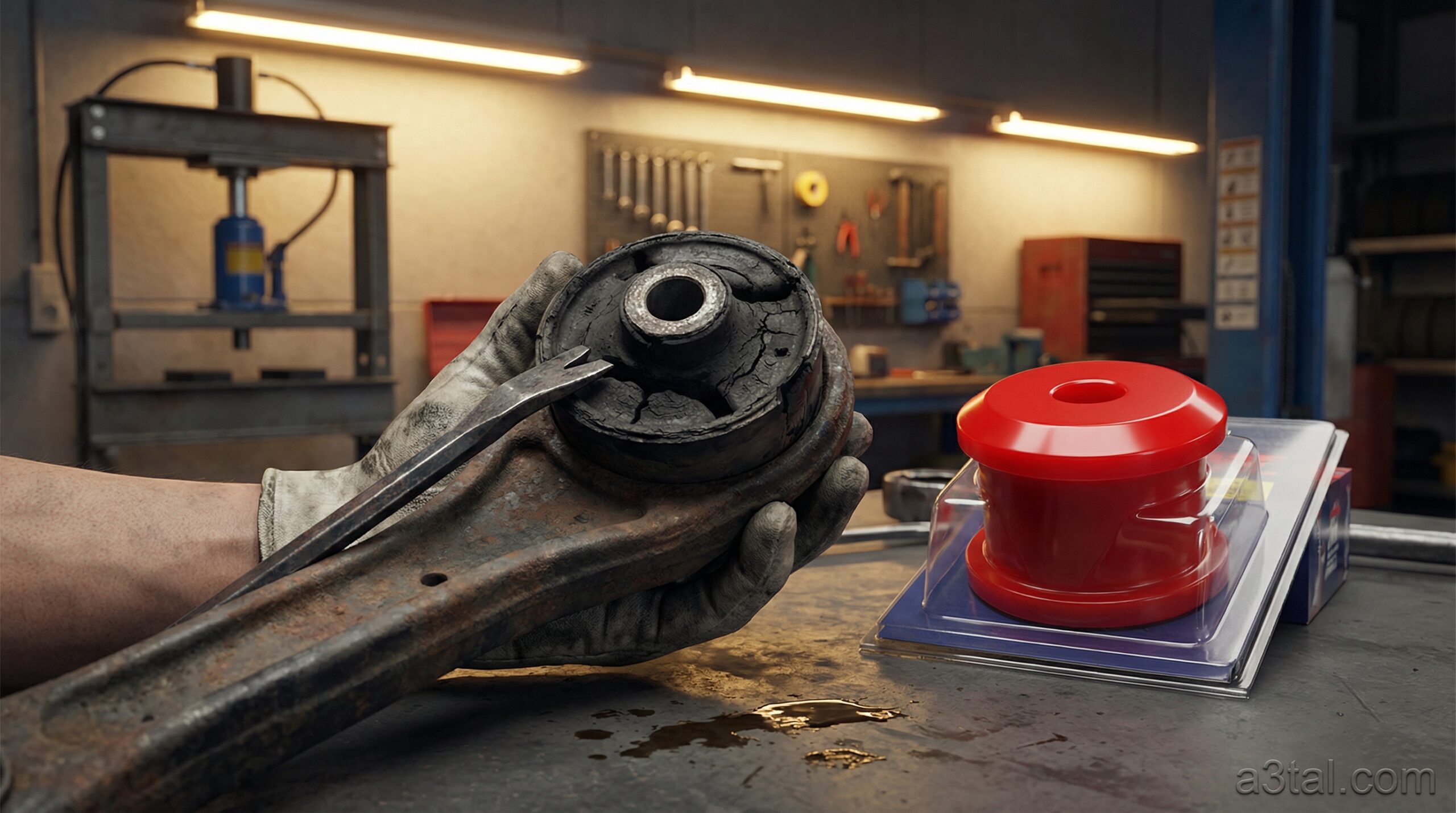 جلبة مقص تالفة ومشققة تحتاج إلى تغيير