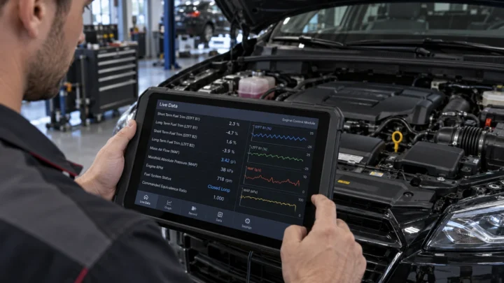 قراءة STFT وLTFT على جهاز OBD2 لتشخيص Fuel Trim