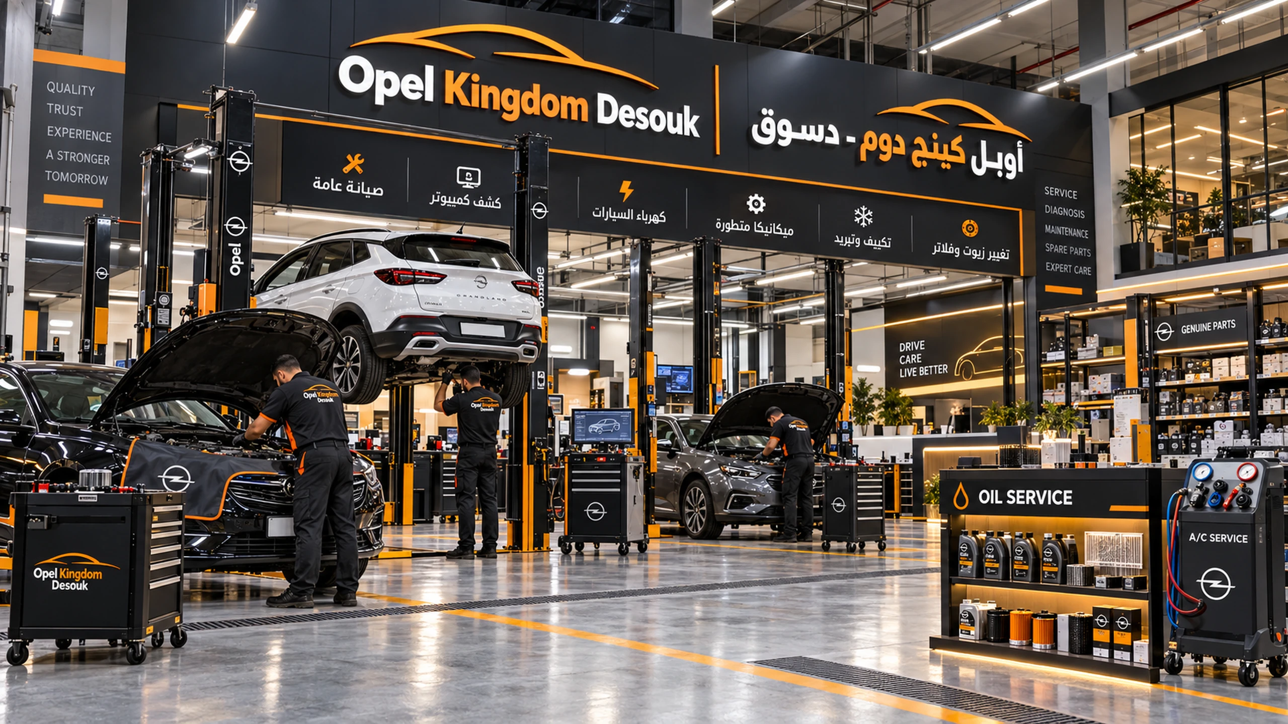 تصميم بصري لخدمات الصيانة داخل Opel Kingdom Desouk