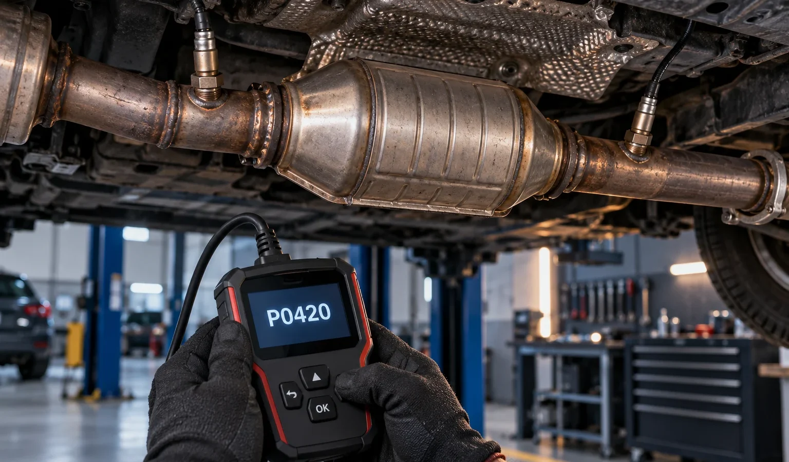 تشخيص كود P0420 وكفاءة المحول الحفاز وحساسات الأكسجين