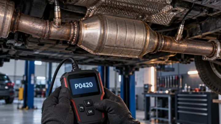 تشخيص كود P0420 وكفاءة المحول الحفاز وحساسات الأكسجين